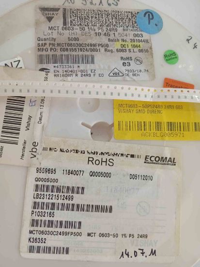 MCT0603-50P524R9 24R9 603 VISHAY SMD DİRENÇ resmi