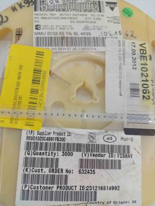 MMU01020C4991FB300 4K99 102 VISHAY DİRENÇ resmi