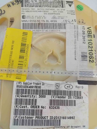 MMU01020C4991FB300 4K99 102 VISHAY DİRENÇ resmi