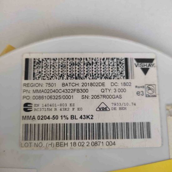 MMA02040C4322FB300 43.2K %1 MELF resmi